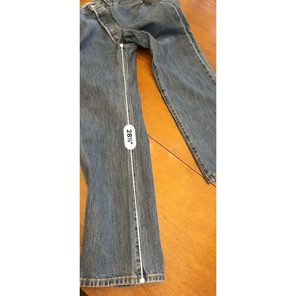 Levi's 501 Original Jeans Men's 34x29 Straight Leg Button Fly Blue Denim